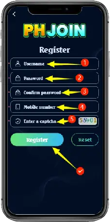 PhJoin register step 3